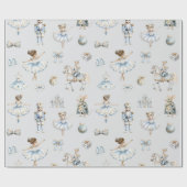 水色くるみ割りパターン ラッピングペーパー (フラット)