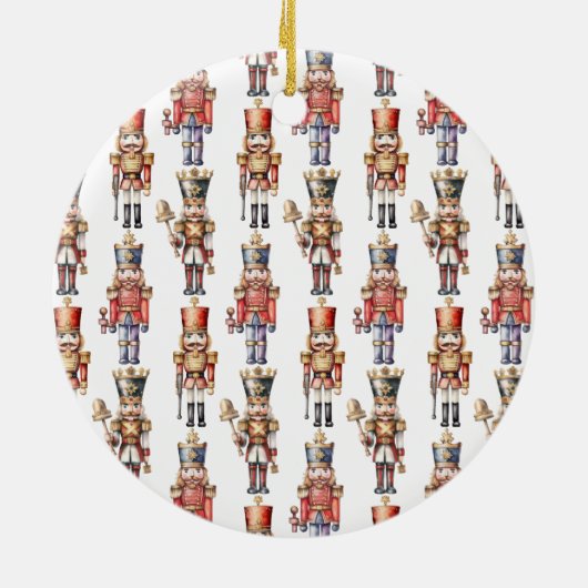 水色くるみ割りモダンクリスミニマルマス セラミックオーナメント (裏面)