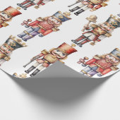 水色くるみ割りモダンクリスミニマルマス ラッピングペーパー (角)