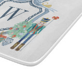 水色くるみ割りモノグラムクレストクリスマス カッティングボード (角)