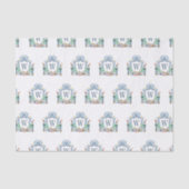 水色くるみ割りモノグラムクレストクリスマス 薄葉紙 (正面)