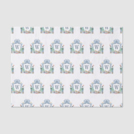 水色くるみ割りモノグラムクレストクリスマス 薄葉紙