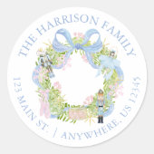 水色くるみ割りリースアドレス ラウンドシール (正面)