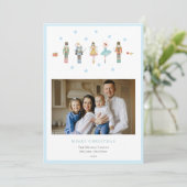 水色くるみ割り兵士の写真クリスマス シーズンカード (スタンド正面)