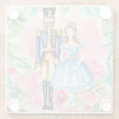 水色くるみ割り器とクララクリスマス ガラスコースター (裏面)