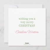 水色くるみ割り器とクララクリスマス シーズンカード (裏面)