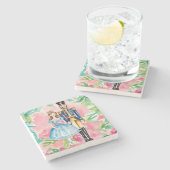 水色くるみ割り器とクララクリスマス ストーンコースター (横)