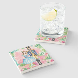 水色くるみ割り器とクララクリスマス ストーンコースター