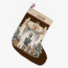 水色くるみ割り器の名前を追加 ラージクリスマスストッキング