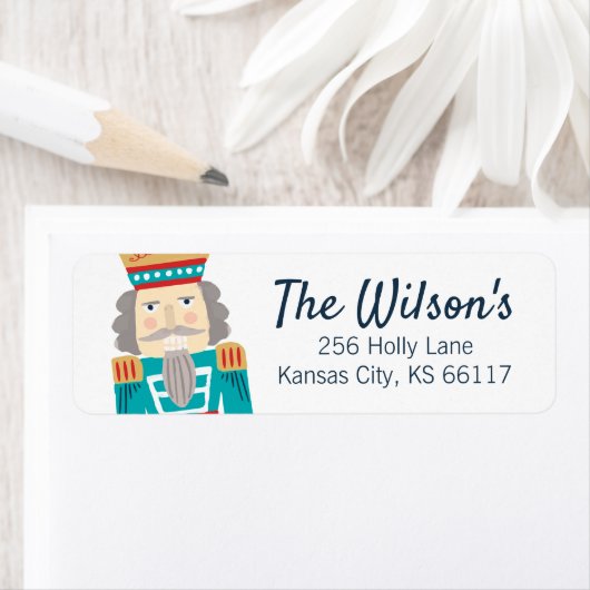 水色くるみ割り差出人住所ラベル ラベル (インサイチュ)