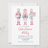 水色くるみ割り手描きクリスマスパーティー 招待状 (正面)