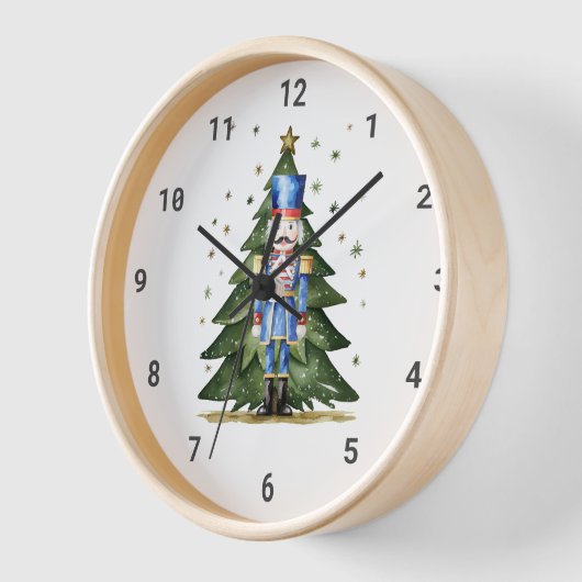 水色くるみ割り 壁時計 (傾斜)