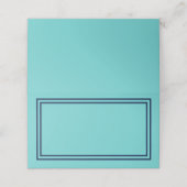 水色でテキストアクアティール（緑がかった色）を追加縁ど プレイスカード (外部開封)