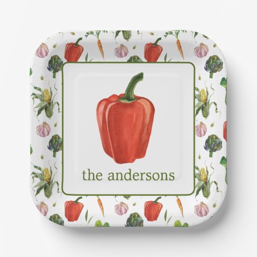 水色でベルオーガニックペッパーを生成 ペーパープレート (正面)