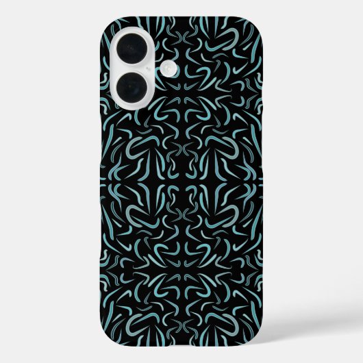 水色で満たされた先細りのアウトラインシェイプデザイン Case-Mate iPhoneケース (裏面)