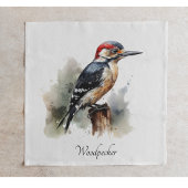 水色で竿に座っているキツツキ スタンダードランチョンナプキン