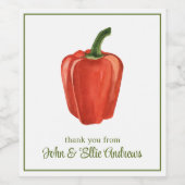 水色で赤オーガニックピーマンを生成 ワインラベル (シングルラベル)