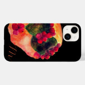 水色とがった梨サボテンのモノグラム Case-Mate iPhoneケース (裏面 (横))