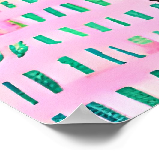 水色とオレンジ色の花瓶とテーブルの設定を禁止 ポスター (角)