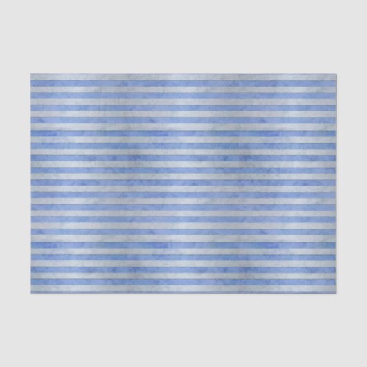 水色とグレーの水彩ストライプ柄 薄葉紙 (正面)