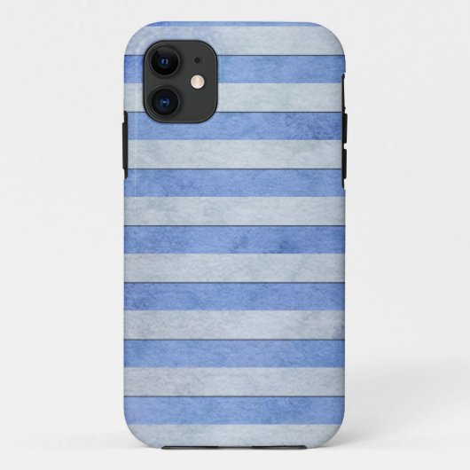 水色とグレーの水彩ストライプ柄 Case-Mate iPhoneケース (裏面)