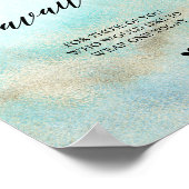 水色とゴールドの水彩マスク利用案内ポスター ポスター (角)