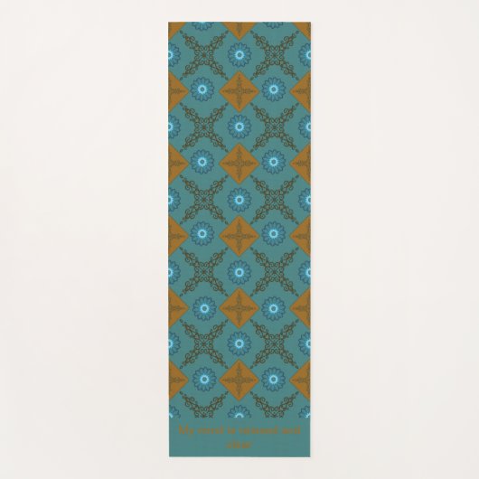 水色と十字 ヨガマット (正面)