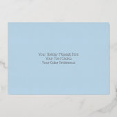 水色と白のギフトシオンの挨拶 箔シーズンカード (裏面)