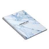 水色と白の偽大理石の背景 ノートブック (右側)