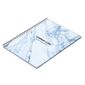 水色と白の偽大理石の背景 ノートブック (左側)