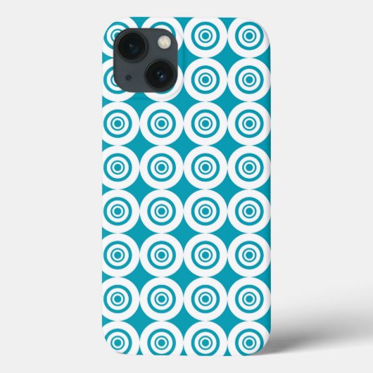 水色と白の同心円パターン Case-Mate iPhoneケース (裏面)