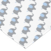 水色と白象のベビーシャワー テーブルクロス (アングル)