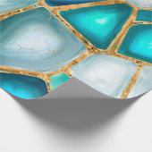 水色と金ゴールドセル – 海 ラッピングペーパー (角)