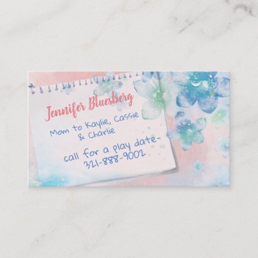 水色によってはお母さんカードが開花します コーリングカード (正面)