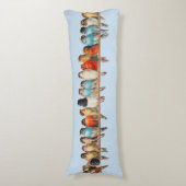 水色に鳥の列がある抱き枕 ボディピロー (正面縦)