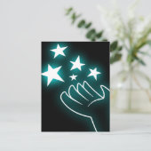 水色のきらめき手 ポストカード (スタンド正面)