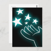 水色のきらめき手 ポストカード (正面/裏面)