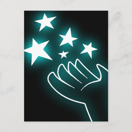 水色のきらめき手 ポストカード (正面)