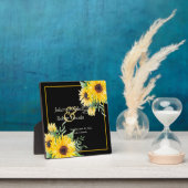 水色のひまわり結婚黒 フォトプラーク (インサイチュ)