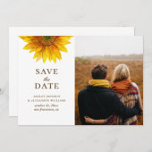 水色のひまわり。素朴フローラ セーブザデート (正面/裏面)