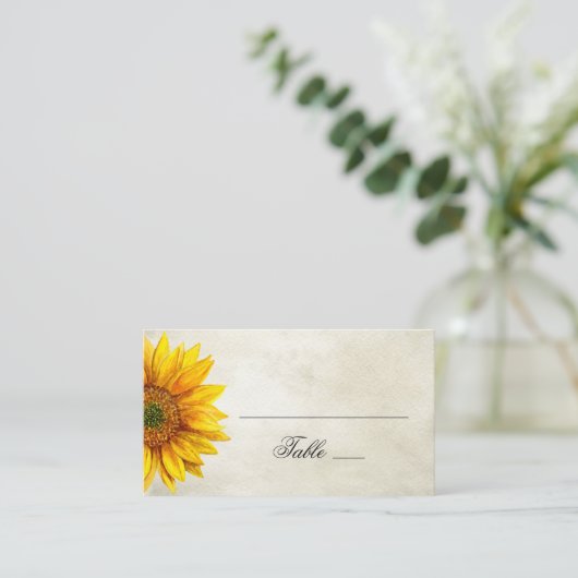 水色のひまわり。素朴結婚の国 プレイスカード (スタンド正面)