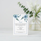 水色のほこりっぽい花の結婚詳細のカード エンクロージャーカード (スタンド正面)