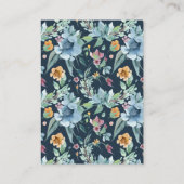 水色のほこりっぽい花の結婚詳細のカード エンクロージャーカード (裏面)