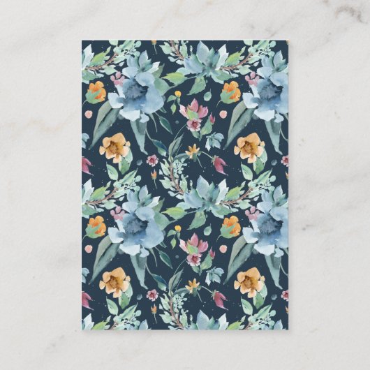 水色のほこりっぽい花の結婚詳細のカード エンクロージャーカード (裏面)