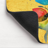 水色のゆるい抽象芸術フローラ マウスパッド (コーナー)