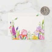 水色のアイルランドの花 ノートカード (正面/裏面インサイチュ)