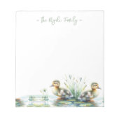 水色のアヒル文具パーソナライズされた具 ノートパッド (正面)