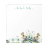 水色のアヒル文具パーソナライズされた具 ノートパッド (正面)