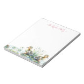 水色のアヒル文具パーソナライズされた具 ノートパッド (回転)