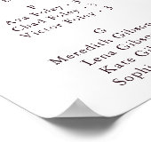 水色のアルファベット図解入りの、写真付きの順シーティングチャート ポスター (角)